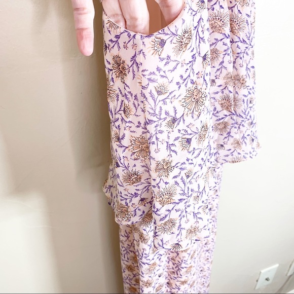 H&M Conscious Pink Floral Sleeveless Layered Chiffon Maxi Dress - Picture 5 of 9